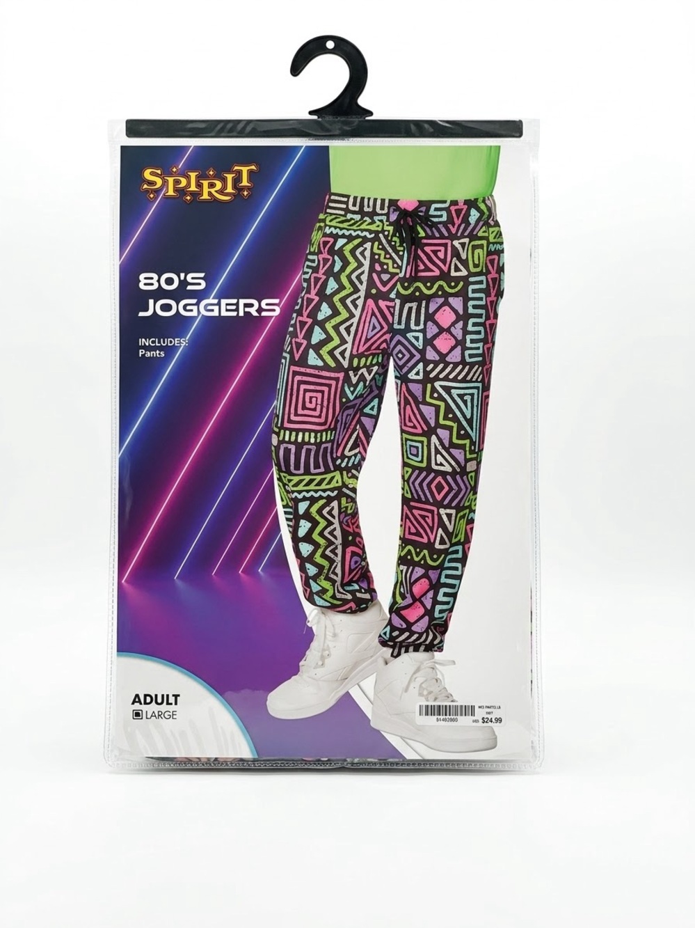 Spirit Halloween 80s Neon Printed Joggers – Adult Large